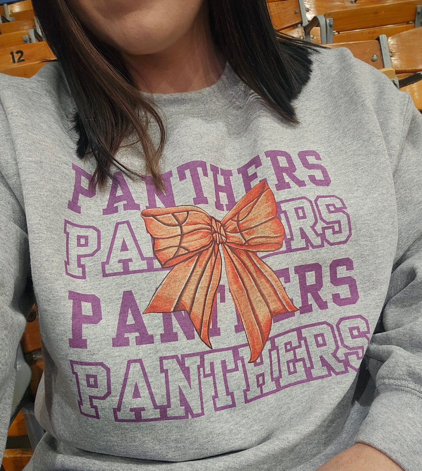 Purple Panthers spirit wear w/ Sport Bow Sweatshirt
