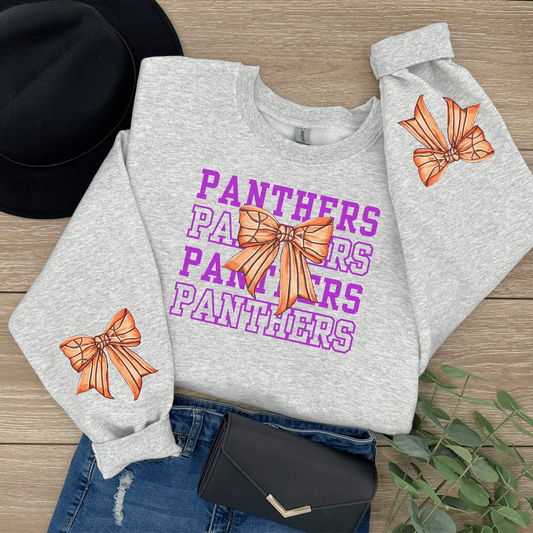 Purple Panthers spirit wear w/ Sport Bow Sweatshirt
