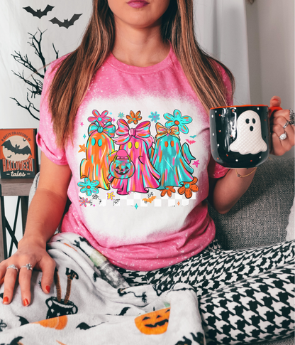 Colorful Ghost Bleached T-Shirt