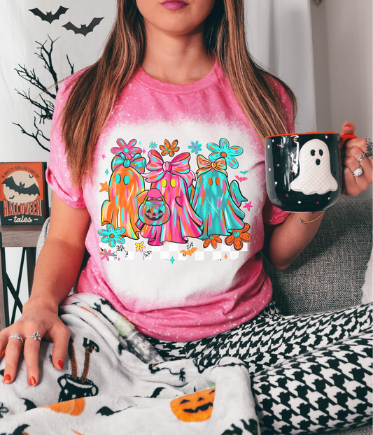 Colorful Ghost Bleached T-Shirt