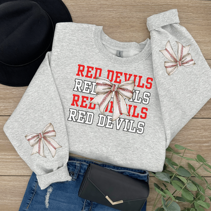 Red Devils spirit wear w/ Sport Bow Sweatshirt