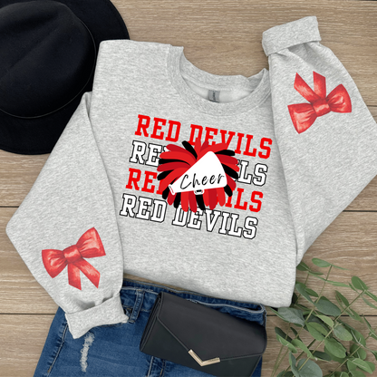 Red Devils spirit wear w/ Sport Bow Sweatshirt
