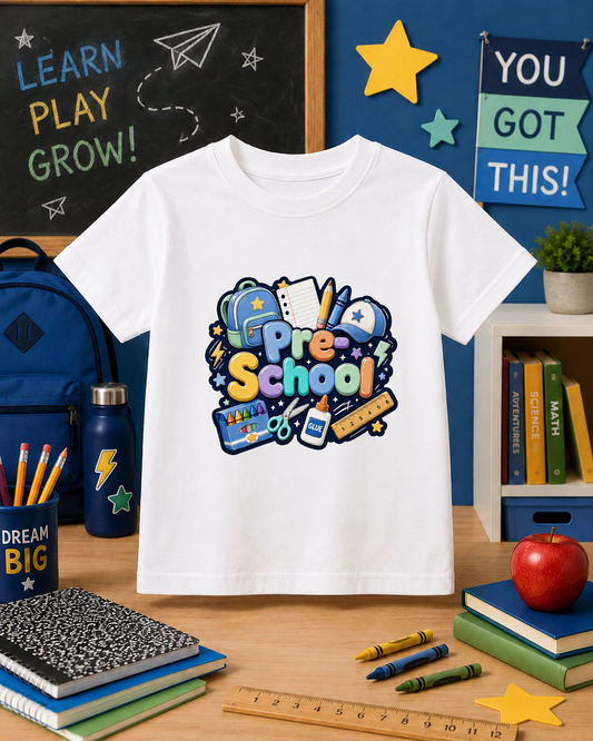 Boys Back-to-School Grade Level Shirt | Pre-K Through Sixth Grade | Colorful Bow School T-Shirt