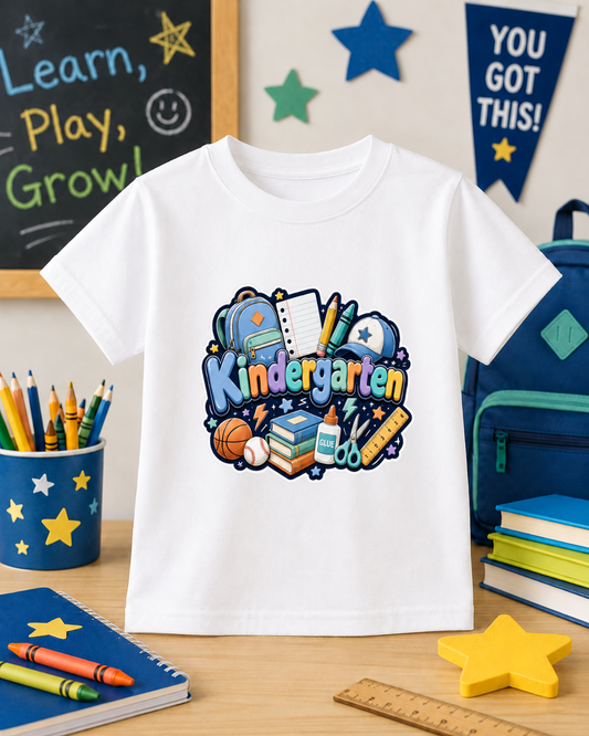Boys Back-to-School Grade Level Shirt | Pre-K Through Sixth Grade | Colorful Bow School T-Shirt